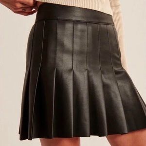 Abercrombie vegan leather pleated skirt